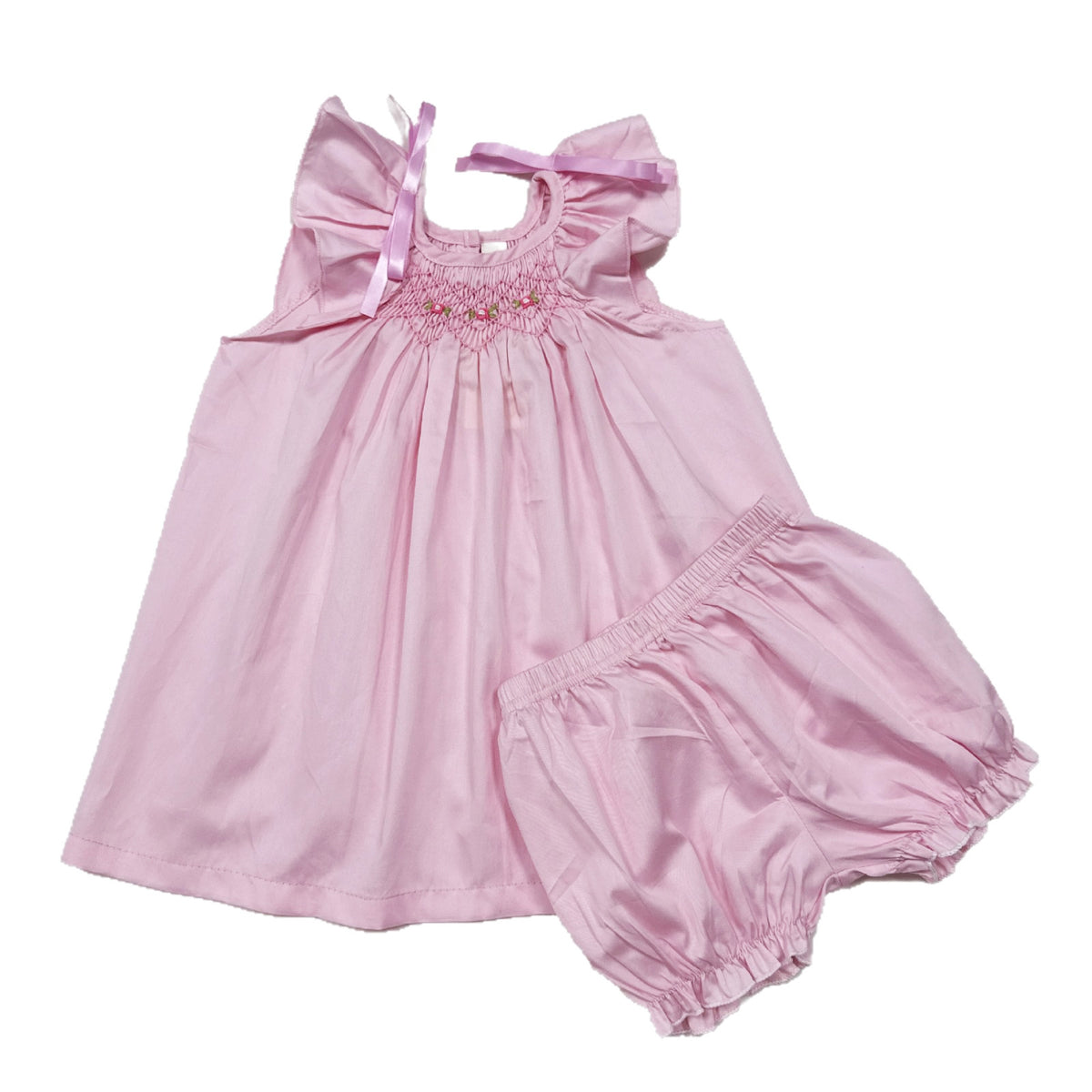夏季女童飞袖手工打揽套装重工刺绣女宝宝花苞裤套装 Girls' Flare-Sleeve Hand-Knitted Set with Intricate Embroidery: Baby Girl's Flower Bud Pants Set