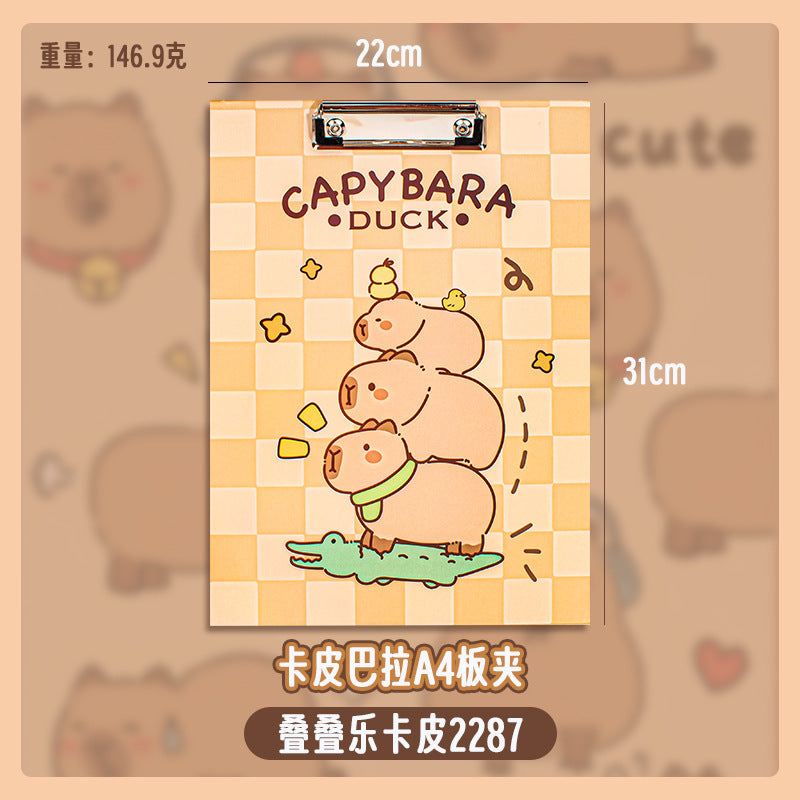 MOKA新品创意卡通a4纸板夹文件书板夹写字夹板加厚多功能学生文具MOKA Creative Cartoon A4 Cardboard Clipboard, Document Holder, Writing Board, Thickened Multifunctional Student Stationery