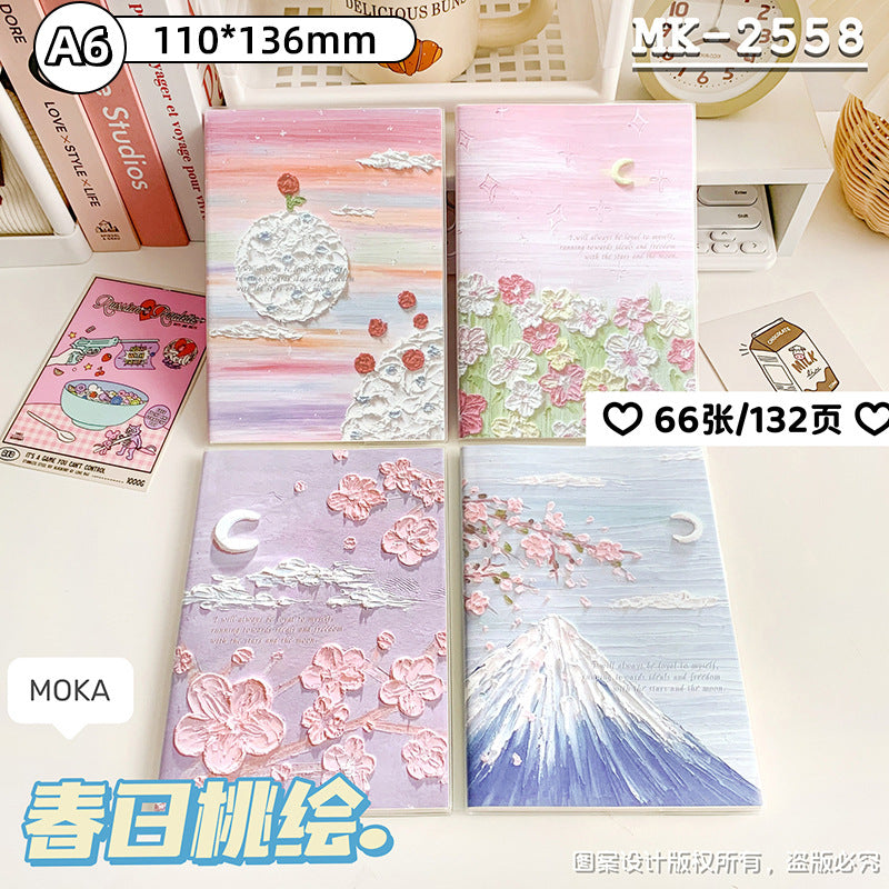MOKA新款A6胶套笔记本A5学生办公高颜值加厚本子记笔记小清新本子MOKA's New A6 Plastic-Covered Notebook: A5 Size for Students and Office Use—Stylish, Thick-Paged Notebook for Note-Taking with a Fresh, Minimalist Design
