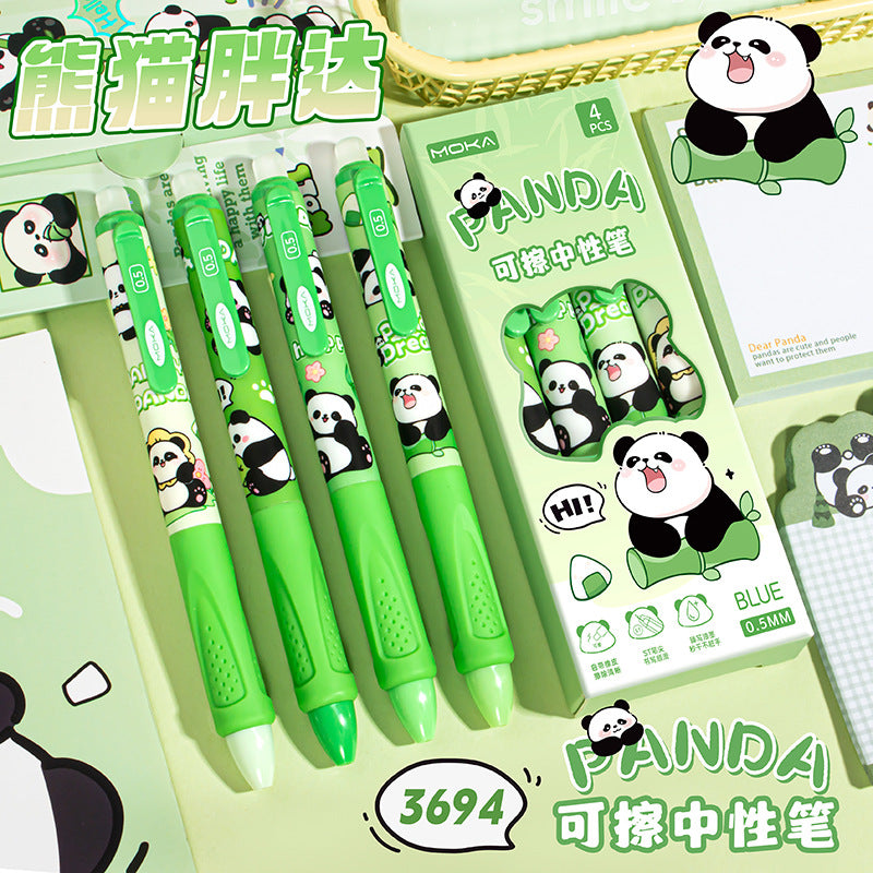 卡通可爱可擦笔中性笔小学生考试蓝笔速干刷题笔软握蓝色水笔Cute Cartoon-Style Erasable Gel Pen for Elementary School Students: Blue Quick-Drying Practice Pen with Soft Grip