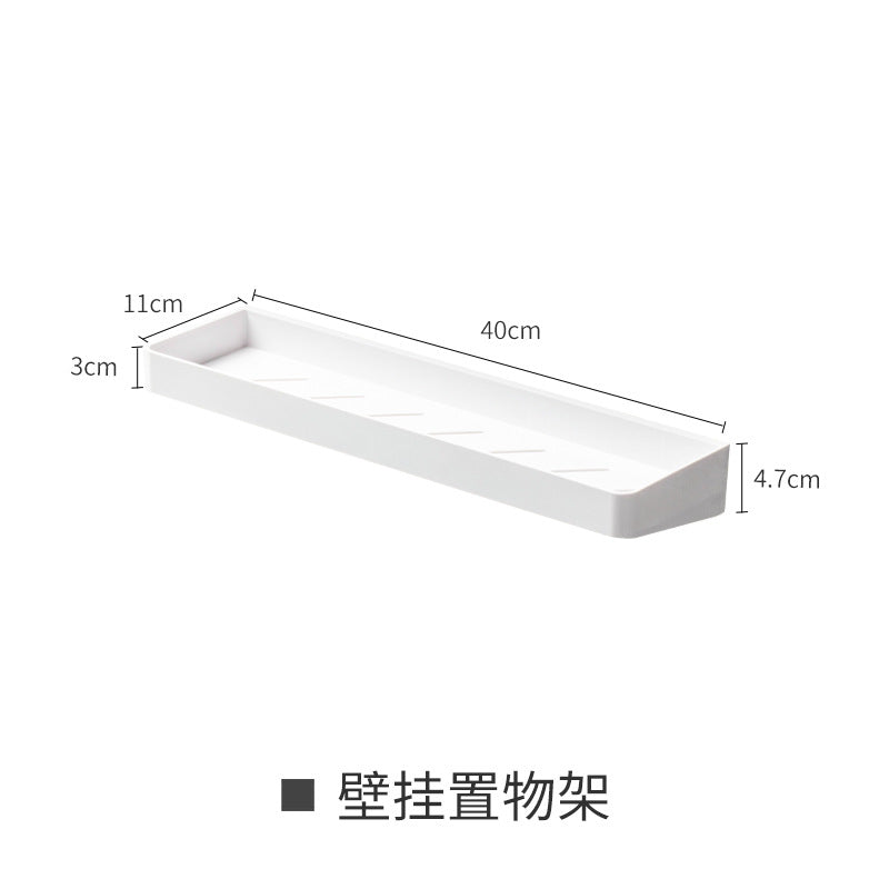 卫生间置物架浴室壁挂式免打孔收纳架厕所洗手台洗漱台放东西架子Bathroom shelving unit; wall-mounted bathroom storage rack (no drilling required); shelf for the toilet, washbasin or vanity unit