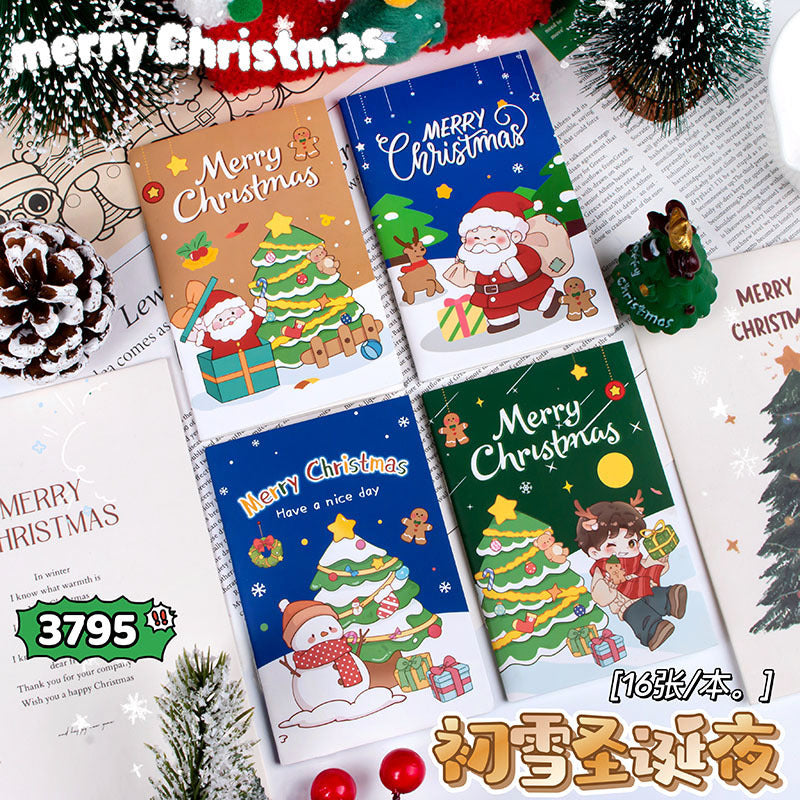 圣诞骑马钉横线本小本子学生可爱文具圣诞节创意记事本笔记本Christmas Horse-Themed Stitched Notebook: Cute Student Stationery, Creative Christmas Notepad