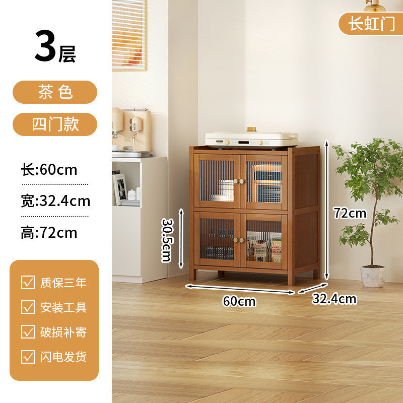 餐边柜靠墙一体储物柜中古风多功能茶水柜客厅Wall-mounted sideboard with integrated storage unit – vintage-style multifunctional tea cabinet for the living room