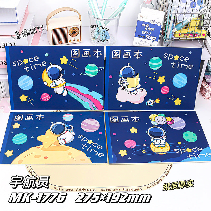 MOKA卡通男女孩无线胶装动漫图画本儿童涂鸦手绘本子学生绘画本MOKA Cartoon Boys' and Girls' Wireless Perfect-Bound Anime Sketchbook, Children's Doodle Book, Hand-Drawn Sketchbook, Student Drawing Book