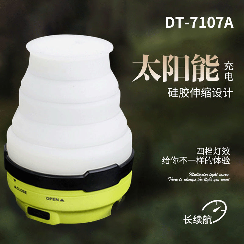 户外硅胶露营灯新款太阳能USB充电手提灯笼帐篷灯New Outdoor Silicone Camping Light: Solar-Powered USB-Rechargeable Portable Lantern and Tent Light