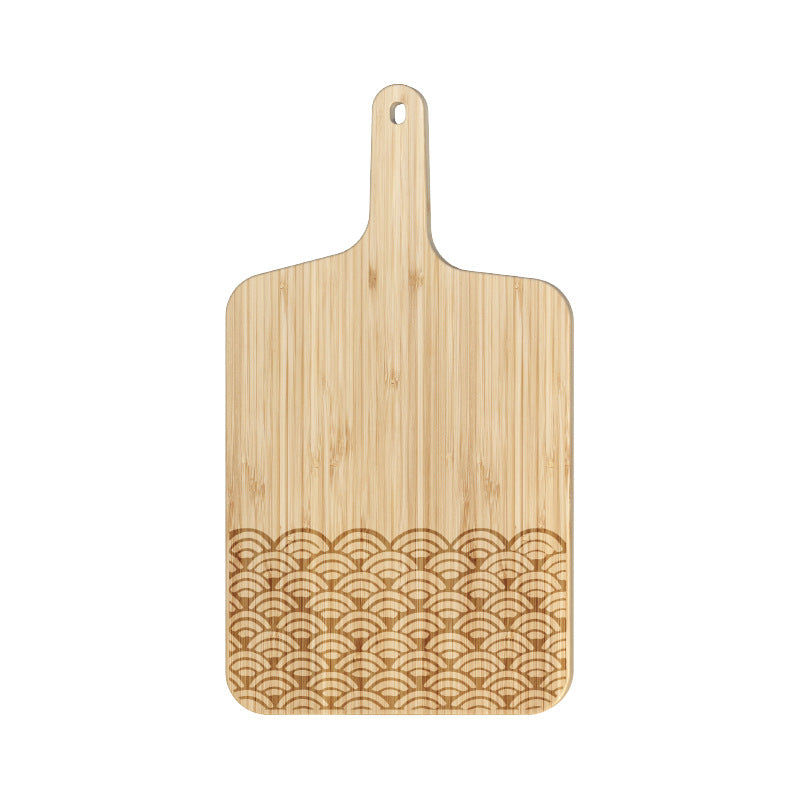 家逸浪潮日式料理板 KAYI Bamboo Cutting Board Pizza Tray Steak Board with Handle Bottom Waves Carving