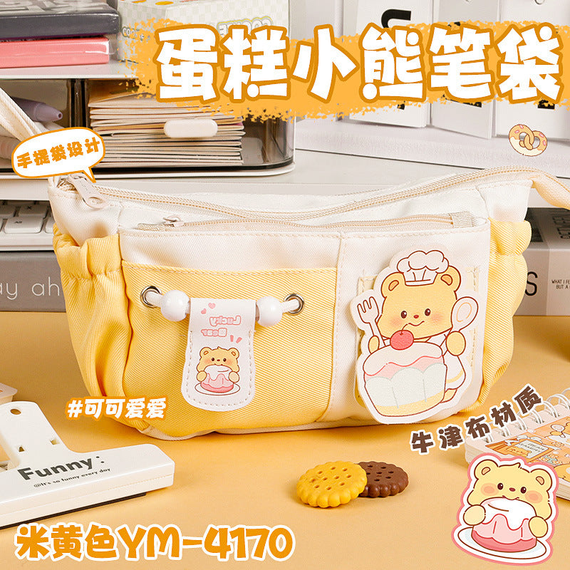 卡皮巴拉牛津布大容量多层收纳笔袋高颜值女生文具盒铅笔盒 Capybara Oxford Fabric Large-Capacity Multi-Compartment Organizer Pencil Case—Stylish Stationery Case for Girls