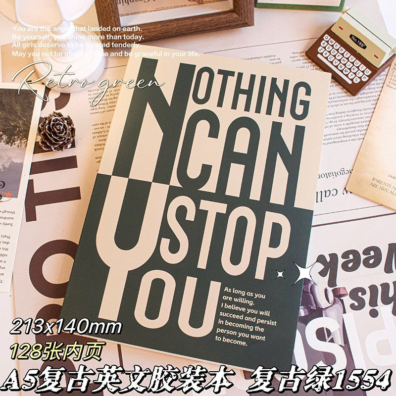 MOKA魔卡美式复古A5胶装本超厚本子学生专用ins高颜值记事空白本MOKA American Retro A5 Perfect-Bound Notebook—Extra-Thick, Student-Friendly, Instagram-Worthy, High-Quality Blank Notebook