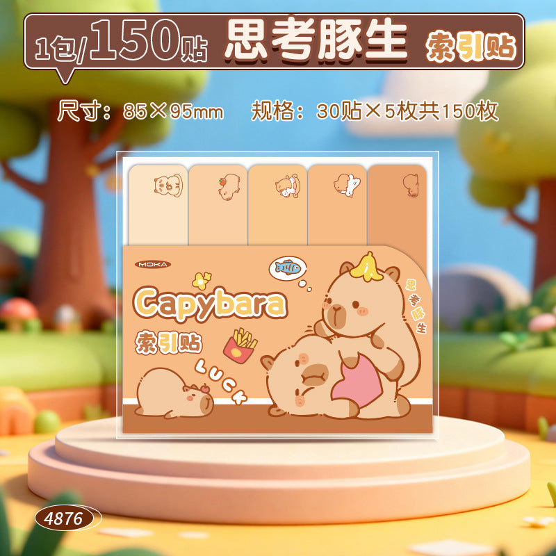 卡皮巴拉索引贴学生高颜值学习用品便利贴创意任意文具标记贴Capybara Index Stickers: Stylish Student Stationery, Creative Post-it Notes, and Versatile Stationery Label Stickers