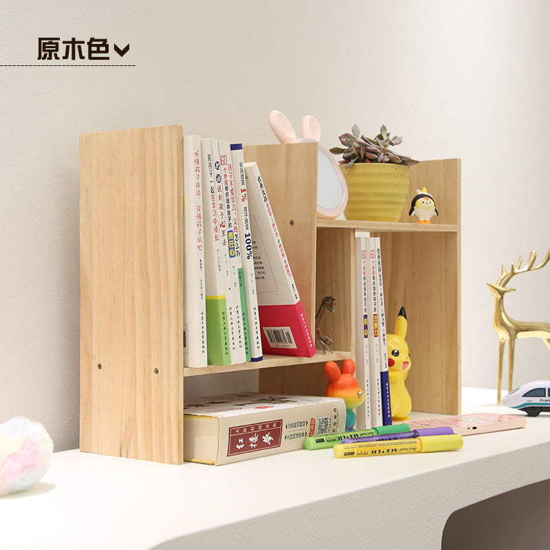 桌面书架置物架收纳儿童书柜实木简易幼儿园书报展示架多层可拆卸Desk-top bookshelf, storage unit, children’s bookcase, solid wood, simple, nursery school book and magazine display rack, multi-tiered, detachable