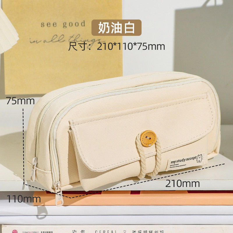 笔袋超大容量铅笔盒文具盒小学生初中ins风简约高中生文具袋Extra-Large Capacity Pencil Case / Stationery Case for Elementary, Middle, and High School Students – Minimalist Design