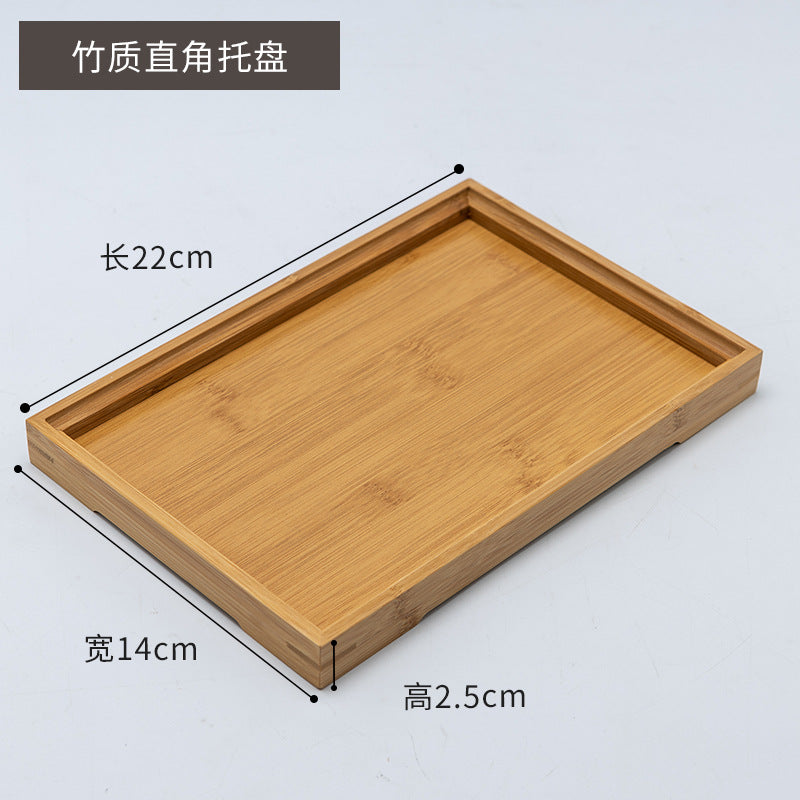 长方形竹木托盘家用简约面包水果点心托盘竹制酒店小茶盘水杯托盘Rectangular bamboo and wood tray; minimalist home-use bread, fruit and pastry tray; bamboo hotel tea tray; glass coaster