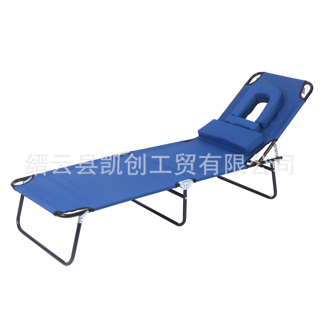 户外三折按摩躺床阳台休闲室外庭院躺床折叠沙滩床Outdoor Three-Fold Massage Lounger, Balcony Leisure, Outdoor Garden Lounger, Folding Beach Bed