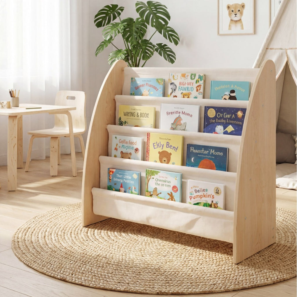 实木书架儿童宝宝书架家用学生幼儿园收纳简易落地置物架绘本多层Solid Wood Bookshelf – Children’s and Baby Bookshelf – Home Use, for Students and Nursery – Simple Freestanding Storage Unit – Picture Books – Multi-tiered