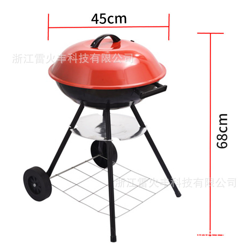 工厂批发小号三角苹果炉BBQ庭形取暖炉木炭烟熏炉烧烤加厚带盖炉Factory-direct wholesale: small triangular apple-shaped BBQ heater, garden heater, charcoal smoker, barbecue, reinforced with lid