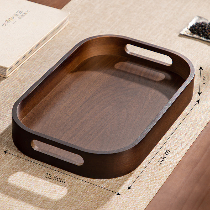 捷安玺竹制茶盘小型实木收纳托盘茶杯茶具家用待客零食果盘Bamboo Tea Tray, Small Solid Wood Storage Tray, for Teacups and Tea Sets, Home Use, Entertaining, Snacks, and Fruit Platter