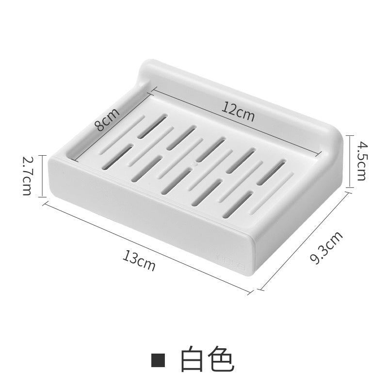 肥皂盒壁挂式卫生间置物架免打孔双层沥水家用香皂盒收纳架皂架子Wall-mounted bathroom storage rack for soap dishes – no drilling required, double-tiered, draining design – household soap dish storage rack