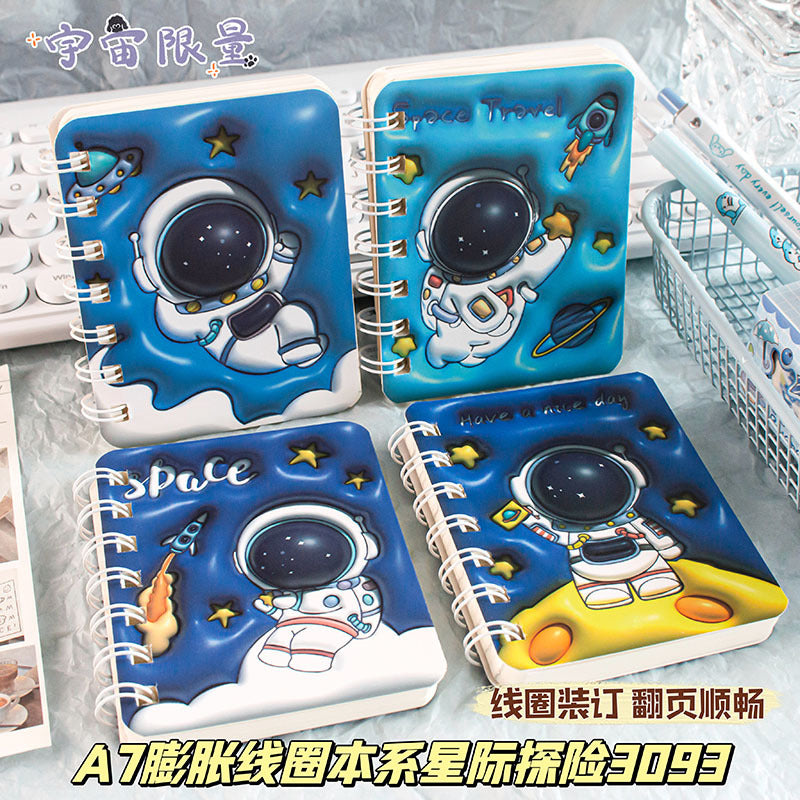 MOKA卡通A7膨胀线圈笔记本可爱熊猫卡皮迷你本子学生便携随身口袋MOKA Cartoon A7 Expanding Spiral Notebook—Cute Panda-Printed Cover, Mini Notebook, Portable and Compact for Students