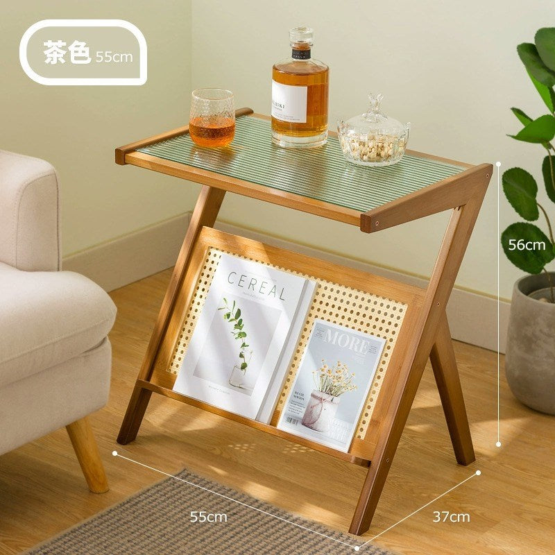 边几沙发边柜创意客厅小茶几床头轻奢角几卧室现代简约楠竹床头柜Side table, sofa sideboard, creative living room coffee table, bedside table, light luxury corner table, bedroom, modern minimalist nan bamboo bedside table