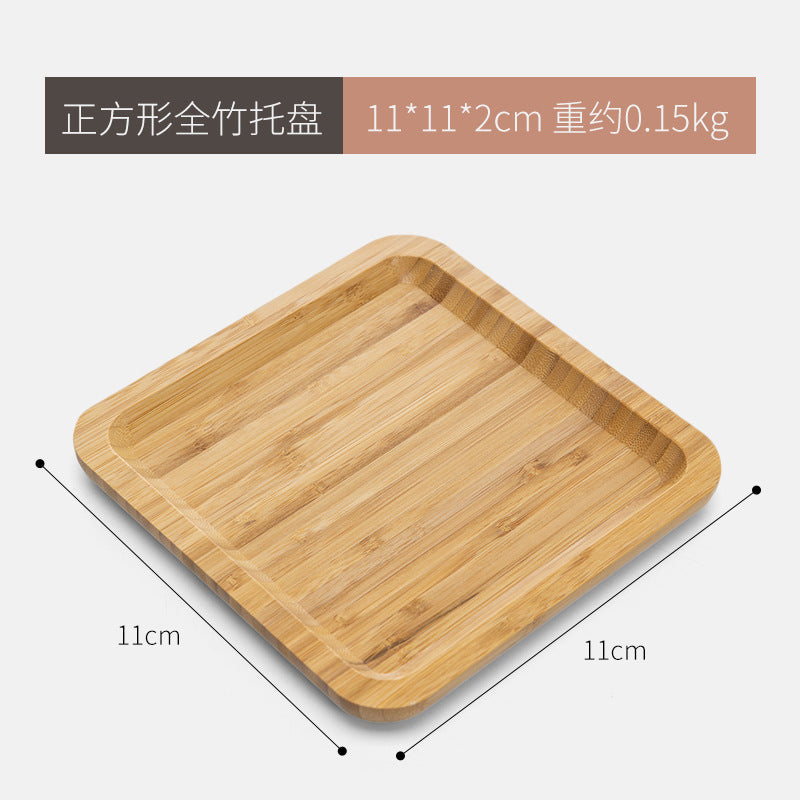 定制全竹圆形长方形托盘早餐盘子家用侧压竹质甜点盘水果托盘茶盘Custom-made all-bamboo round and rectangular trays, breakfast plates, household side-pressed bamboo dessert plates, fruit platters and tea trays