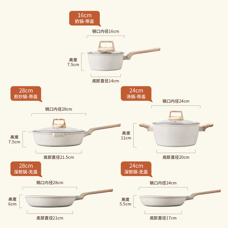 厨房礼品不粘锅具套组pots高颜值厨具家庭装烹饪锅套装Kitchen Gift Set: Non-stick Cookware Set – Stylish Kitchenware Family Set, Cooking Pot Set