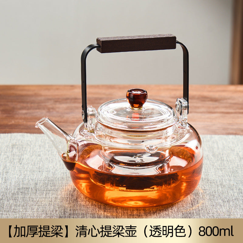 家用电陶炉煮茶器煮茶壶茶具泡茶壶加厚高硼硅玻璃养生茶壶 Home Electric Ceramic Stove Tea Maker, Teapot, Tea Set, Thickened High-Borosilicate Glass Health-Promoting Teapot