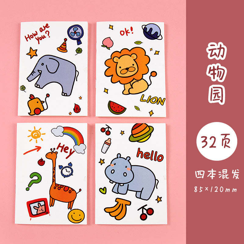 32P韩版可爱迷你记事本卡通动物圣诞款口袋笔记小本子小礼物奖品 32-Page Cute Mini Notebook: Cartoon Animals Christmas Edition—Pocket-Sized Notebook, Small Gift, or Prize