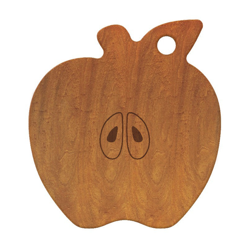 家逸躺苹果料理板(小号整木）KAYI Cutting Board Ebony Chopping Board Serving Board Portable Apple Shaped Design Board Solid Wood Small Size