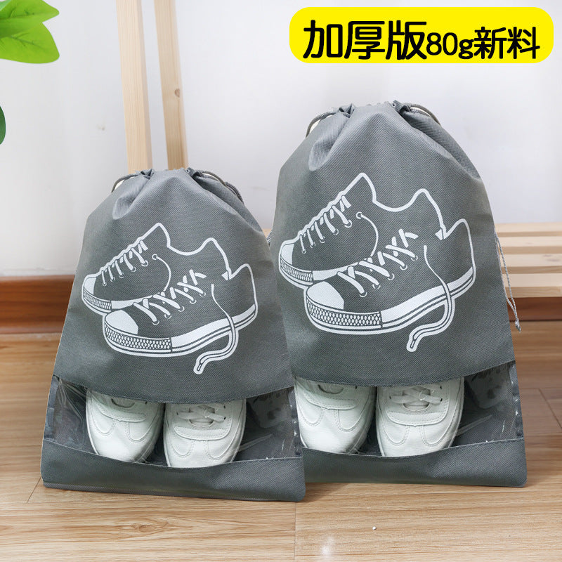 OEM鞋子收纳袋加厚无纺布防水鞋袋贴牌烫标旅行收纳鞋袋OEM shoe storage bags: thickened non-woven fabric, waterproof shoe bags, private label, hot-stamped labels, travel shoe storage bags