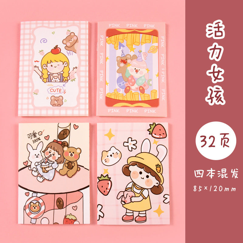 32P韩版可爱迷你记事本卡通动物圣诞款口袋笔记小本子小礼物奖品 32-Page Cute Mini Notebook: Cartoon Animals Christmas Edition—Pocket-Sized Notebook, Small Gift, or Prize