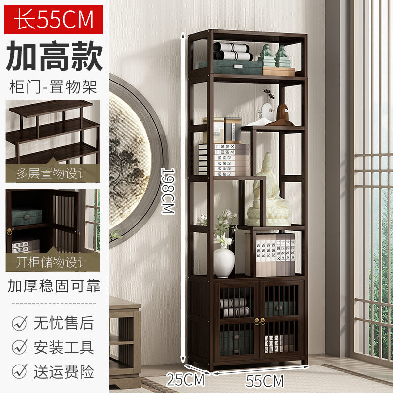 新中式博古架多宝阁 实木置物架客厅隔断展示柜古董摆件架New Chinese-style display cabinet, multi-shelf cabinet; solid wood shelving unit, living room room divider, display cabinet, antique ornament stand