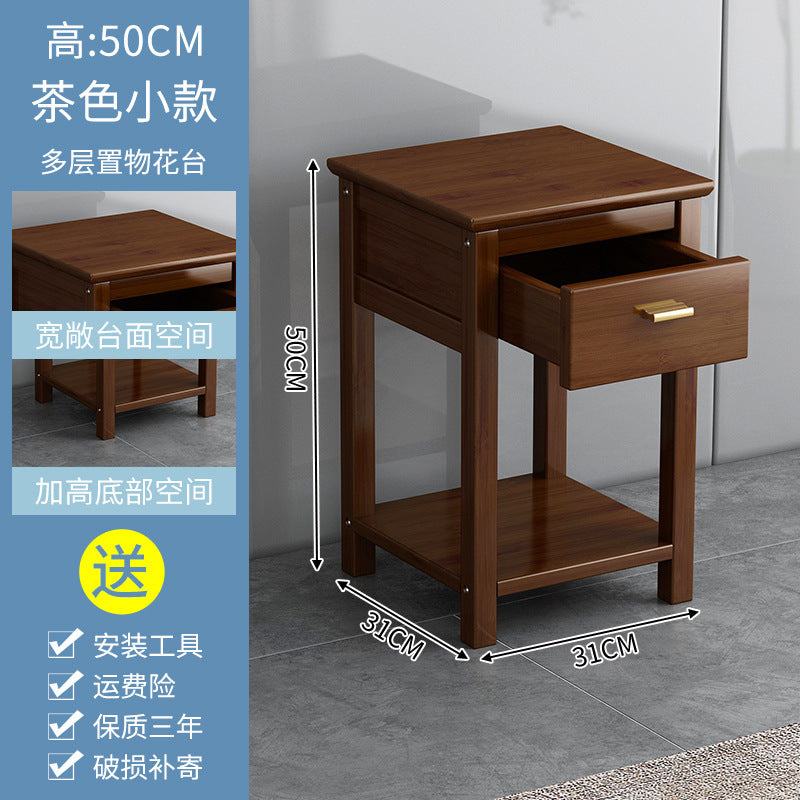 沙发边几小茶几实木客厅茶水柜家用卧室床头柜现代简约收纳置物架Sofa side table, small coffee table, solid wood living room tea cabinet, home bedroom bedside table, modern minimalist storage unit
