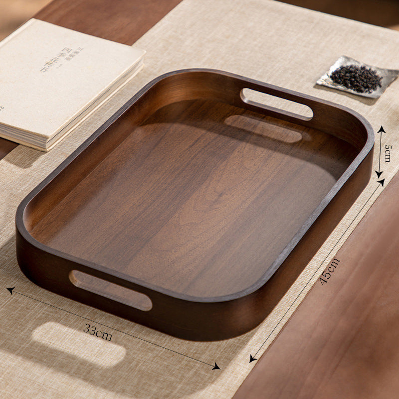 捷安玺竹制茶盘小型实木收纳托盘茶杯茶具家用待客零食果盘Bamboo Tea Tray, Small Solid Wood Storage Tray, for Teacups and Tea Sets, Home Use, Entertaining, Snacks, and Fruit Platter