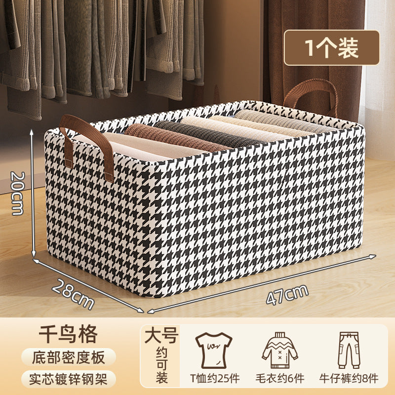 衣服收纳盒可折叠钢架整理箱家用大号装衣物裤子收纳盒抽屉式收纳Clothes Storage Box – Foldable Steel Frame Organiser, Large Household Size for Clothes and Trousers, Drawer-Style Storage