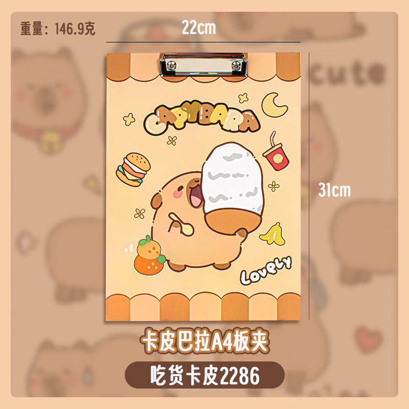 MOKA新品创意卡通a4纸板夹文件书板夹写字夹板加厚多功能学生文具MOKA Creative Cartoon A4 Cardboard Clipboard, Document Holder, Writing Board, Thickened Multifunctional Student Stationery