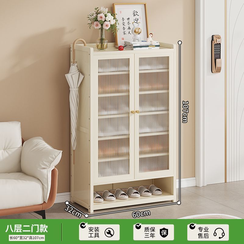 鞋柜家用门口室内玄关柜一体新款爆款储物柜大容量鞋架奶油白Shoe Cabinet – New, Best-Selling All-in-One Home Entryway Storage Unit with Large Capacity Shoe Rack – Cream White