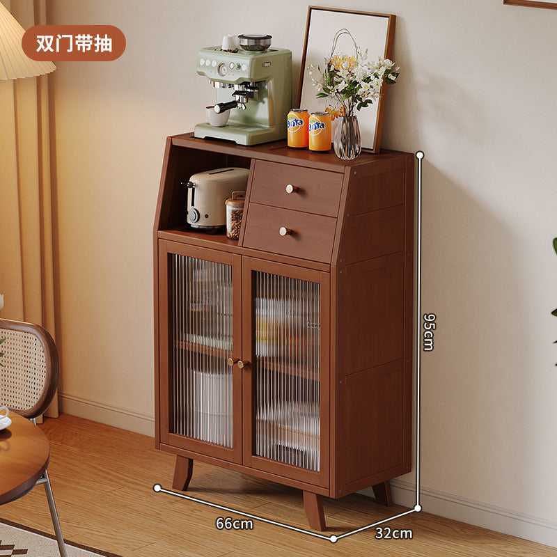 收纳柜原木风餐边柜靠墙一体储物柜子酒柜客厅家具Storage cabinet, rustic-style sideboard, wall-mounted integrated storage unit, wine cabinet, living room furniture