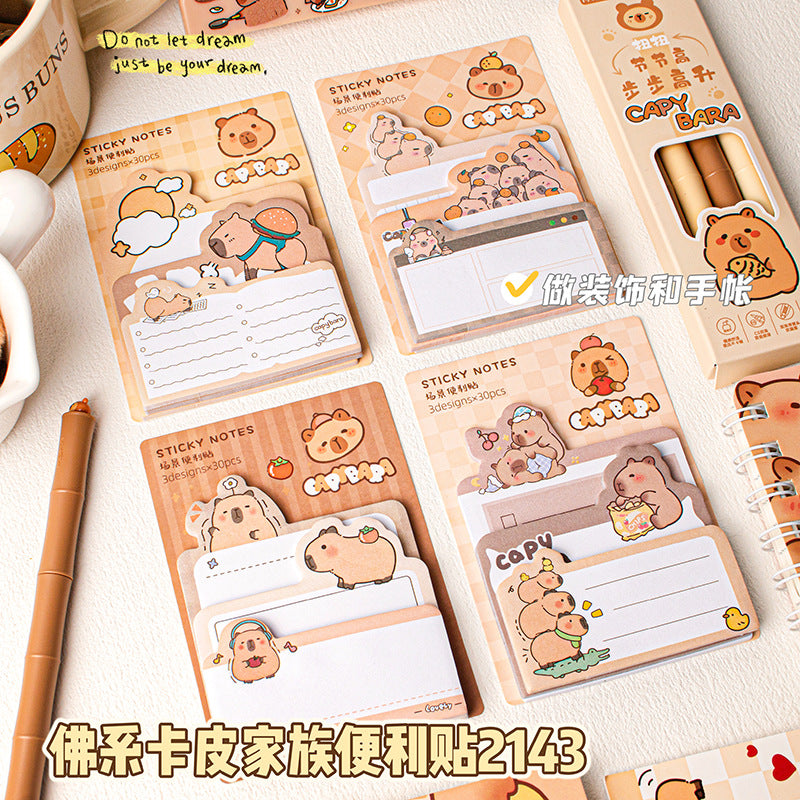 MOKA魔卡卡皮巴拉系列便利贴ins风高颜值造型便签纸学生手账贴纸MOKA Capybara Series Post-it Notes: Instagram-Style, Eye-Catching Design, Sticky Notes for Students and Bullet Journaling