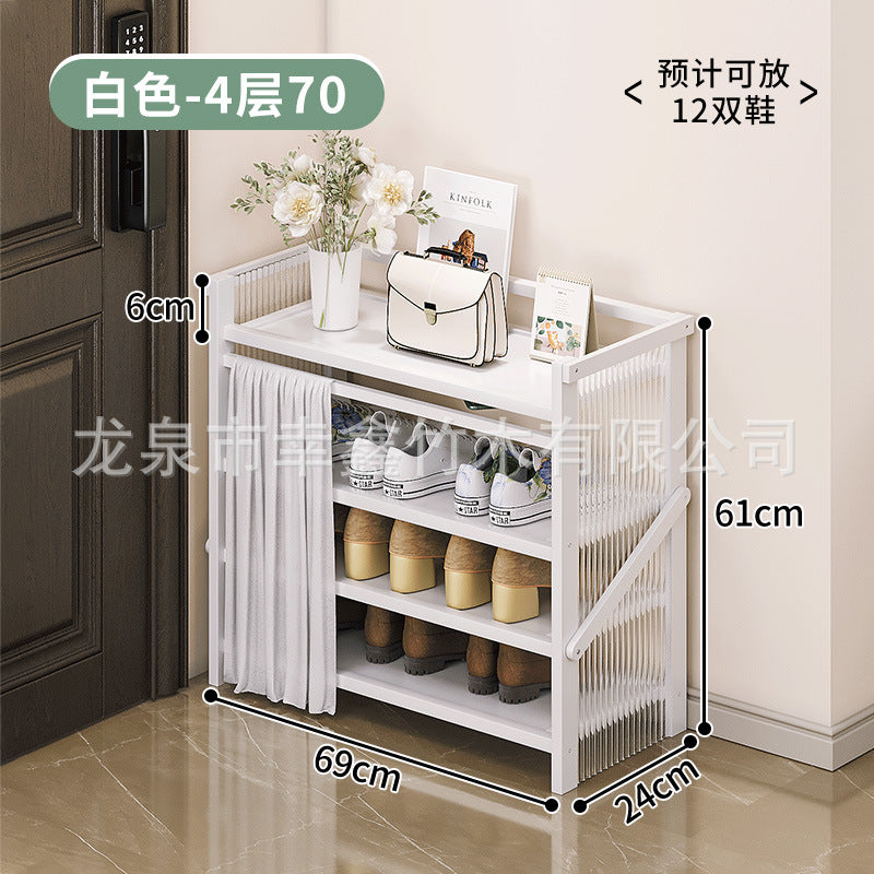 亚克力折叠鞋架小窄免安装防尘鞋柜家用门口多层出租房置物收纳架Acrylic folding shoe rack – compact, narrow, no assembly required, dust-proof shoe cupboard for home use; multi-tier storage rack for hallways and rented accommodation