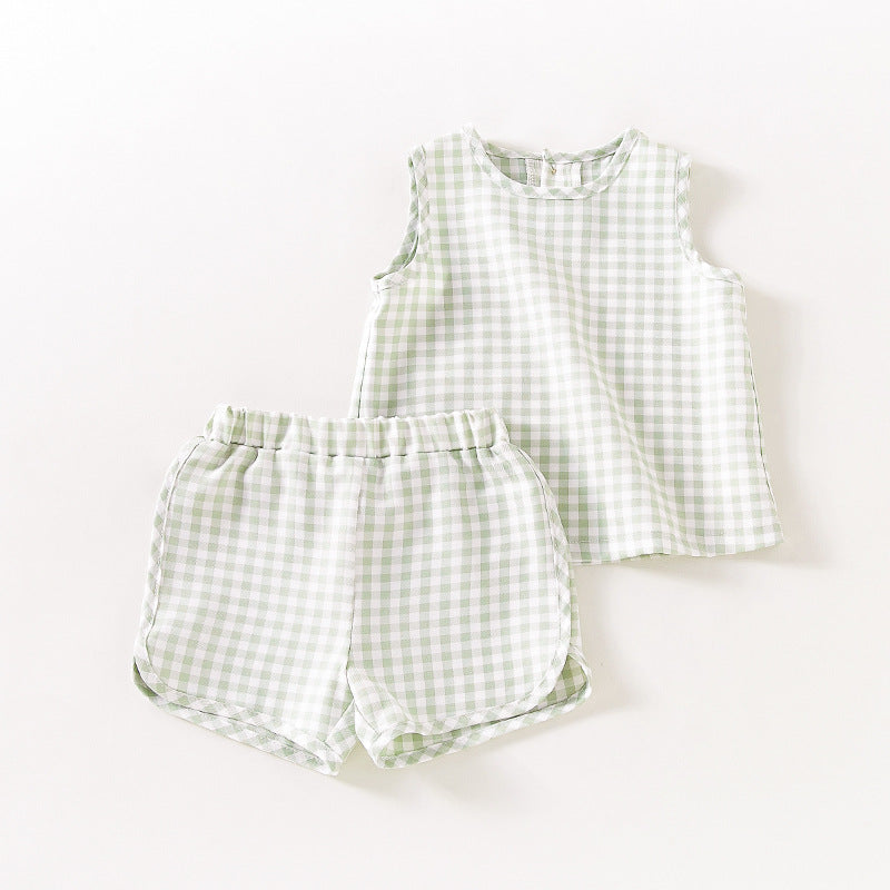 童装宝宝夏装男童夏季无袖背心T恤短裤套装Baby Summer Outfits—Boys' Summer Sleeveless Tank Tops, T-Shirts, and Shorts Sets