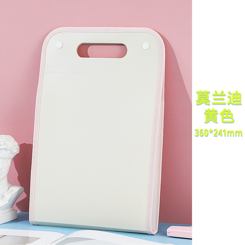 MOKA手提竖式风琴包初中小学生用试卷夹卷子收纳袋整理神器文件袋MOKA Vertical Accordion-Style Tote Bag for Elementary and Middle School Students—Test Paper Holder, Exam Paper Storage Bag, Organization Essential, Document Pouch