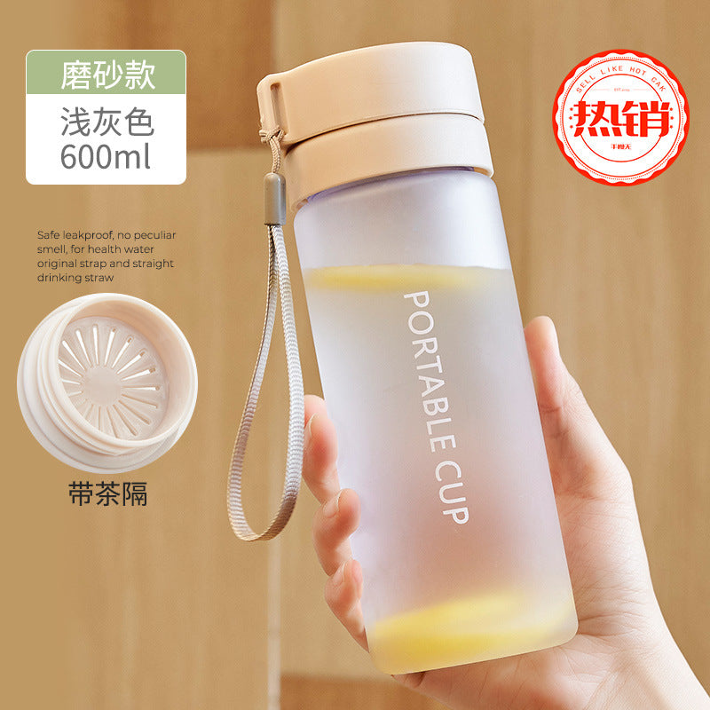 耐高温简约防摔带刻度透明塑料杯 户外登山便携ins风运动水杯High-Temperature-Resistant, Minimalist, Shatter-Resistant, Graduated Transparent Plastic Cup—Portable Outdoor Hiking and Sports Water Bottle