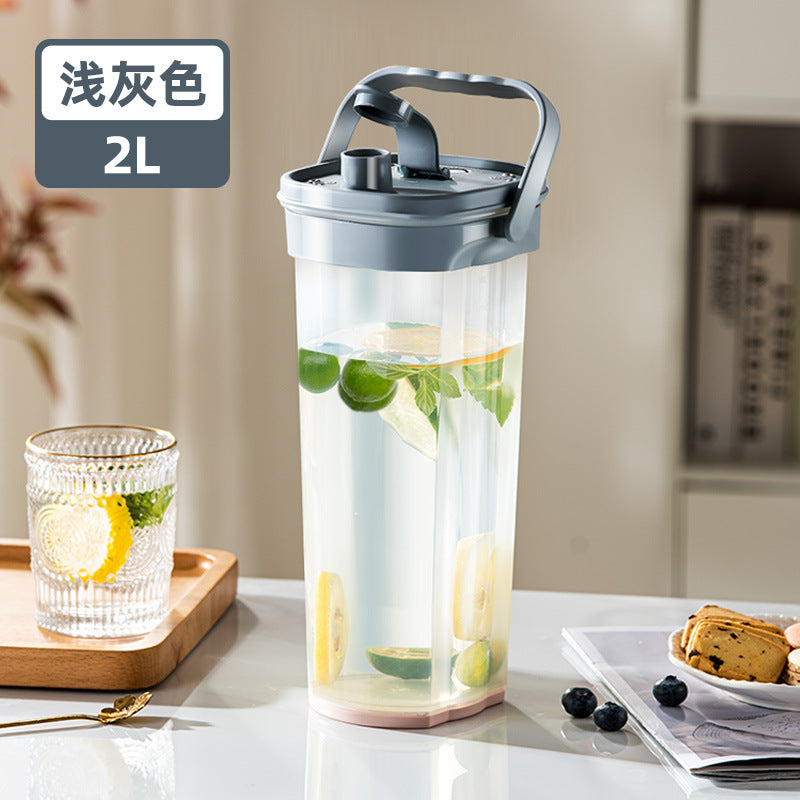 家用带刻度家用耐高温冷水壶 塑料制通用可装水果奶茶凉水壶 Household High-Temperature-Resistant Water Pitcher with Measurement Markings—Plastic, Versatile, Suitable for Fruit, Milk Tea, and Cold Water