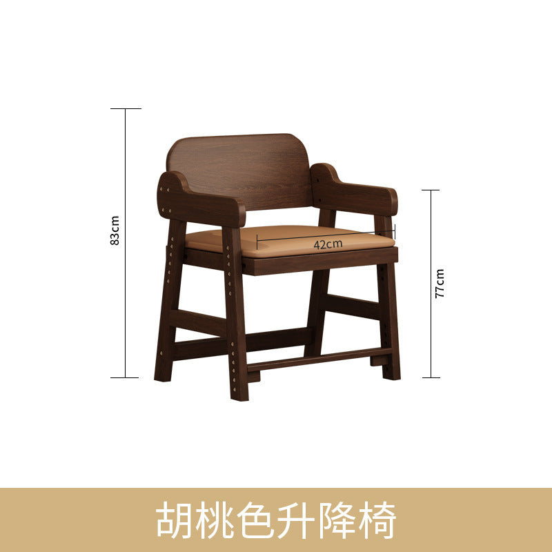儿童学习桌实木书桌小学生学习桌简约卧室男女孩家用写字桌椅套装Children’s Study Desk, Solid Wood Desk, Primary School Pupil’s Desk, Minimalist Bedroom Desk and Chair Set for Boys and Girls, Home Use