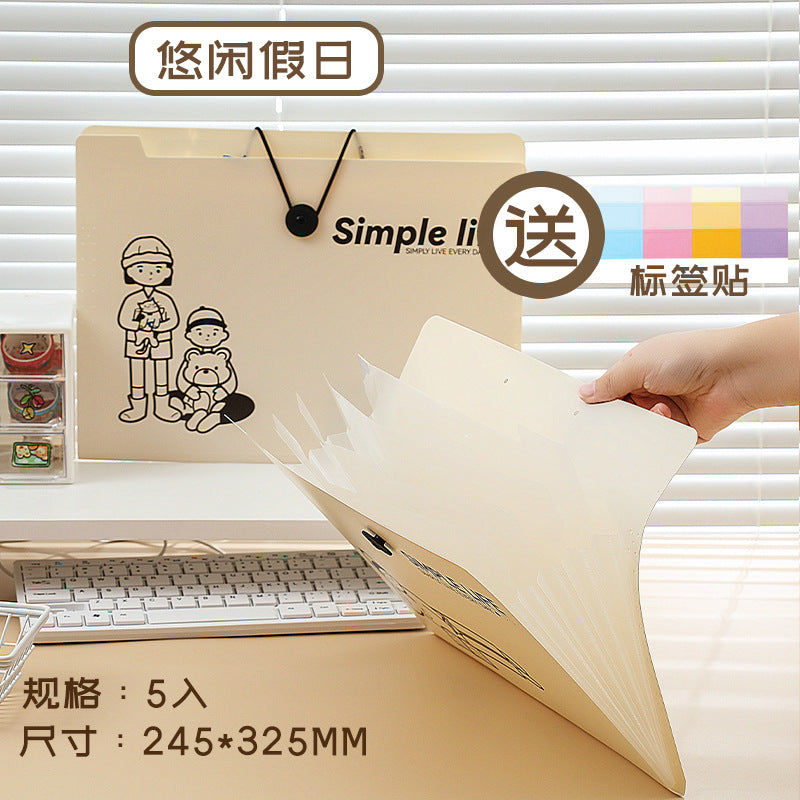 MOKA简生活系列5入8入12入搭扣文件夹PP多层A4文件袋收纳袋风琴包MOKA Simple Living Series 5-Pack, 8-Pack, and 12-Pack Snap-Closure Folders, PP Multi-Pocket A4 Document Bags, Storage Bags, Accordion-Style Bags