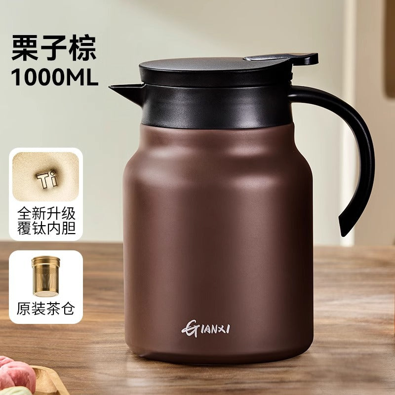 升级款钛焖茶壶办公室小型泡茶壶个人家用保温壶新款高颜值闷茶壶Upgraded Titanium Tea Steeping Pot—Compact Office Tea Maker, Personal/Home Use Insulated Teapot, Stylish Tea Steeping Pot