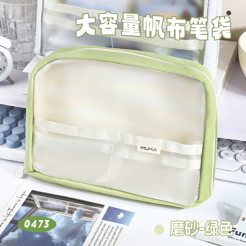 超大容量笔袋学生高颜值收纳文具袋多功能多层防水防污文具盒Extra-Large Capacity Pencil Case: Stylish Student Stationery Organizer—Multifunctional, Multi-Compartment, Waterproof, and Stain-Resistant
