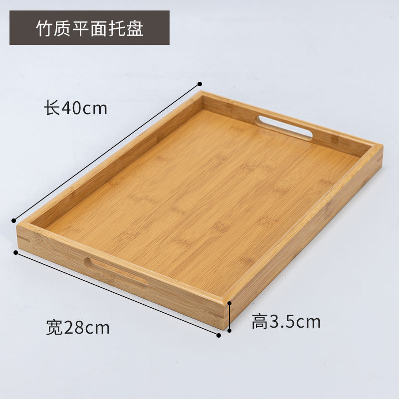 简约长方形竹木托盘家用面包水果托盘竹制酒店茶水托盘装饰盘批发Minimalist rectangular bamboo and wood trays: household bread and fruit trays, bamboo hotel tea trays, decorative trays – wholesale