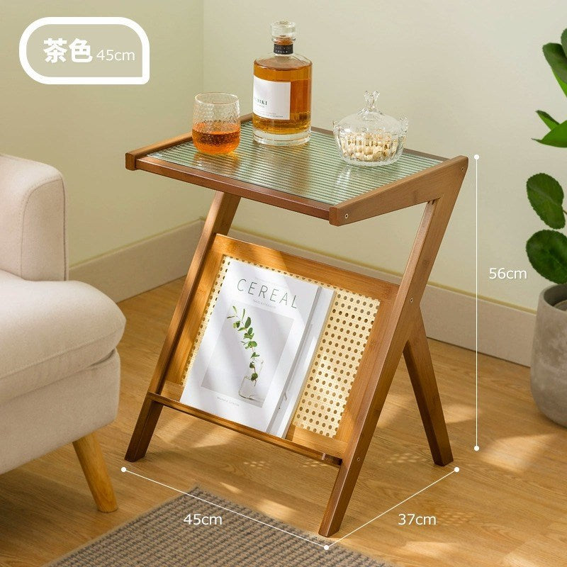 边几沙发边柜创意客厅小茶几床头轻奢角几卧室现代简约楠竹床头柜Side table, sofa sideboard, creative living room coffee table, bedside table, light luxury corner table, bedroom, modern minimalist nan bamboo bedside table