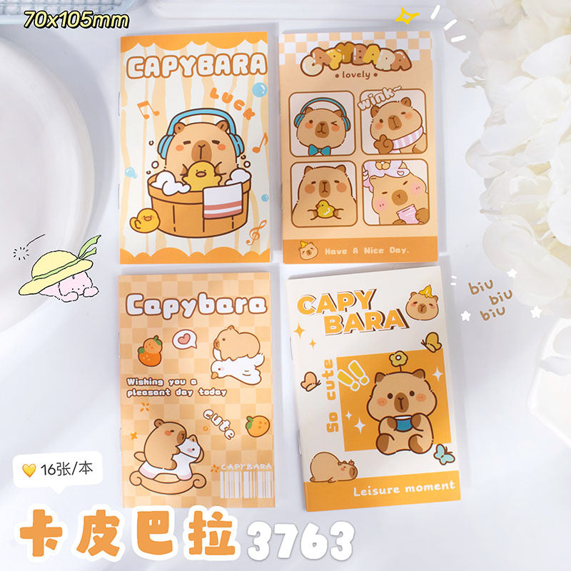 卡通骑马钉横线本软皮本笔记本记事本小本子可爱迷你学生随身账本Cartoon Horse-Printed Ruled Softcover Notebook, Notepad, Small Notebook—Cute Mini Student Pocket Notebook